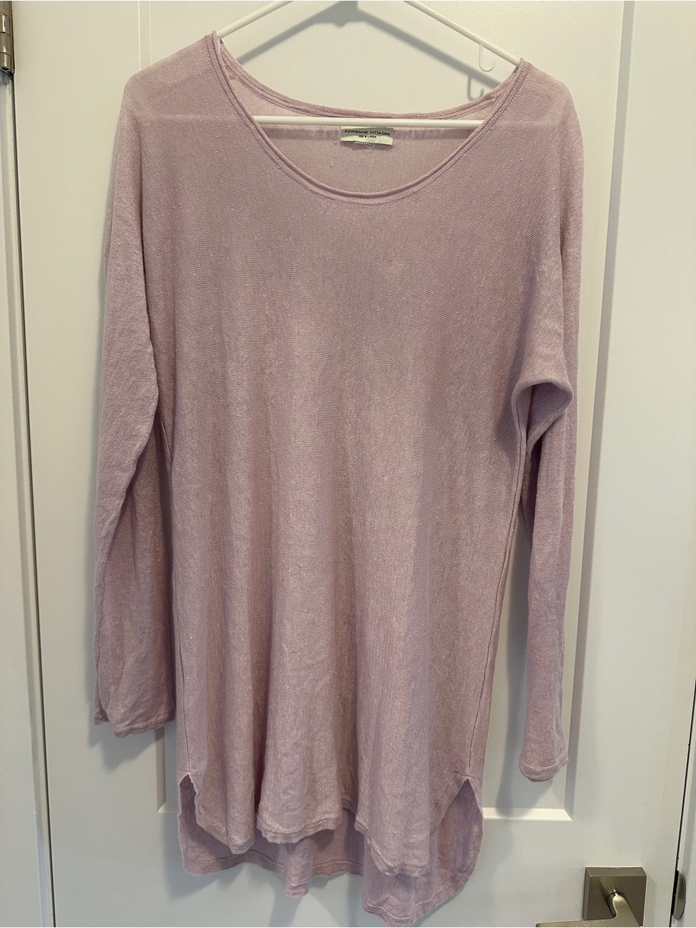 Adrienne Vittadini Purple Linen Lightweight Sweater Long Sleeve Size *Large